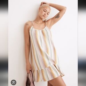 296-Madewell Striped Multicolor Dress 💯 Cotton